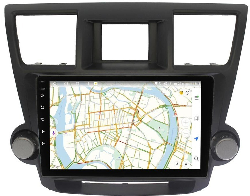 Магнитола для Toyota Highlander 2007-2013 (крутилки декоративные) - Vaycar VA77-0035 на Android 13, 8-ядер, 2Гб-32Гб, 4G SIM-слот