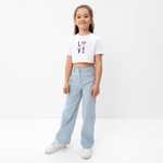 Джинсы для девочек р.110-116, голубой 9625395 (KAFTAN)