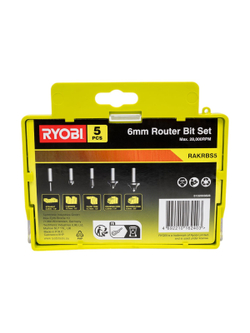 Набор фрез по дереву (5 шт; хвостовик 6 мм) Ryobi RAKRBS5 5132003828