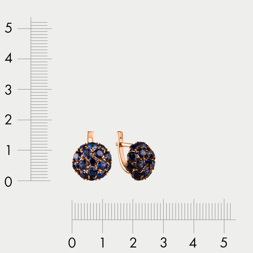 Серьги с корундом для женщин из розового золота 585 пробы (арт. 200-1290_korsap-00)