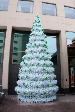 Уличная елка Уральская белая 14 м., каркасная, ПВХ, Green Trees (GT14URPVCW)