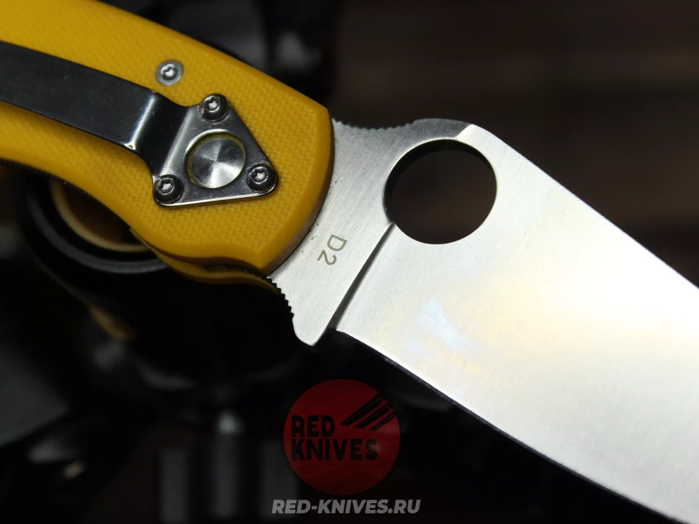 (Реплика Spyderco Military) Складной нож Steelclaw Боец-3 , желтая рукоять - сталь D2