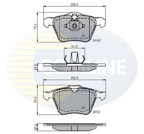 COMLINE - CBP01608-CML - Brake Pad Set, disc brake