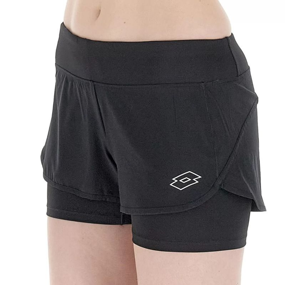 Женские Шорты теннисные Lotto Tech и D4 Short - all black