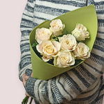 Букет из кремовых роз сорта "Шарман" 7 шт