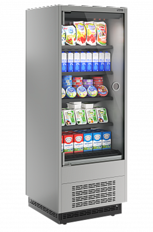 Витрина холодильная Carboma Cube 2 FC20-07 VM 0,6-1 0300 LIGHT фронт X0 бок металл (версия 2.0) (9006-9005)