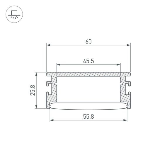 Профиль встраиваемый Arlight Floor60-H26-3000 Anod 046413