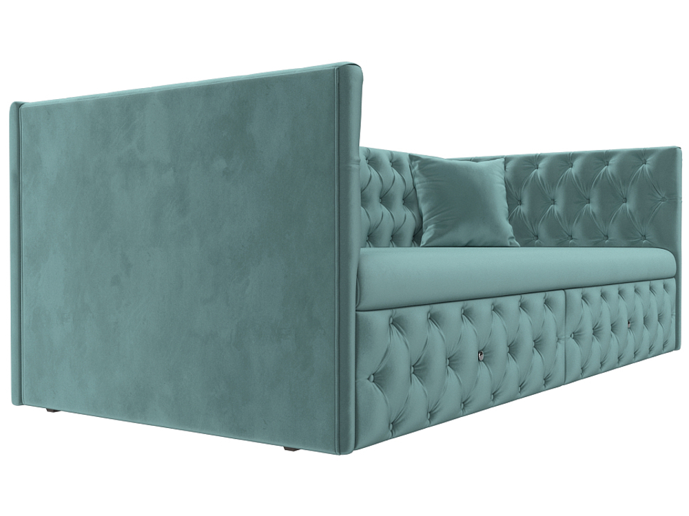 Диван детский прямой Найс, Бирюзовый, Велюр, 107102