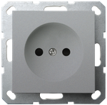 Розетка без заземления с защитными шторками 16A 250V~ 2P, цвет Алюминий