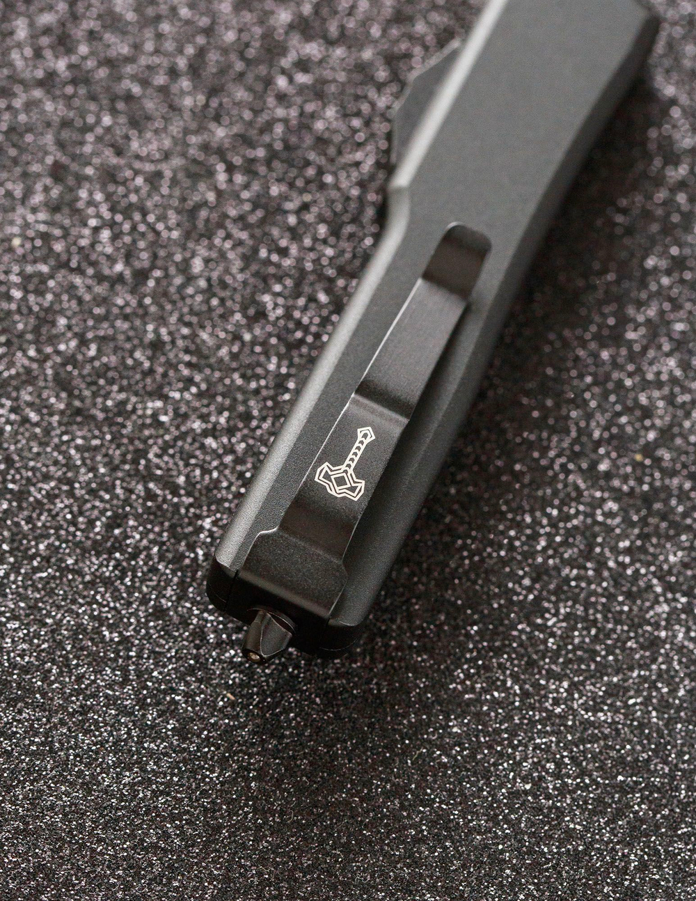 Автоматический складной нож SteelBro UTX-70 T/E Tanto Black 149-1BK (черный-черный) фронталка/выкидуха