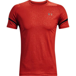 Мужская теннисная футболка Under Armour Men's UA RUSH HeatGear 2.0 Emboss Short Sleeve - radiant red/black