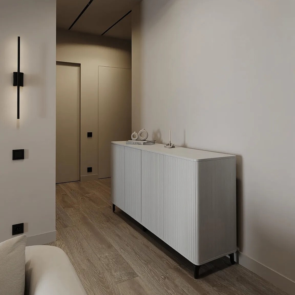 Комод ROYAL 5057 эко (Белый-Черный)