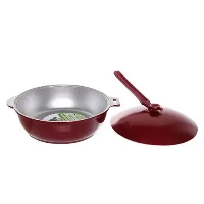 Сотейник 26*8,2см со съемной ручкой без АП литой алюминий бордо с268б