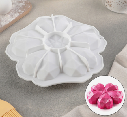 Форма для муссовых десертов и выпечки Доляна «Флер де пьер», 19,5×19,5 см, цвет белый СИММА