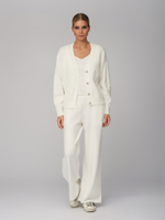 Женский трикотажный костюм-тройка белый с кардиганом