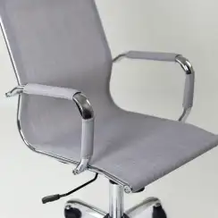 Кресло Barneo K-111H для персонала серая сетка, газлифт 3кл
