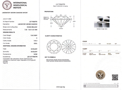Лабораторно-выращенный бриллиант Кр-57 7.40-7.42 мм D/VVS2 1.54 ct