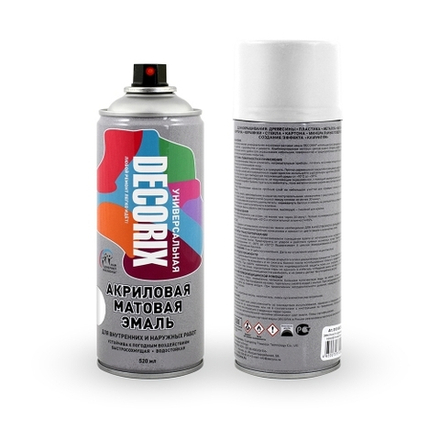 Эмаль аэрозольная DECORIX универсальная Белый матовый А24 (0,52л) 0101-24 DX