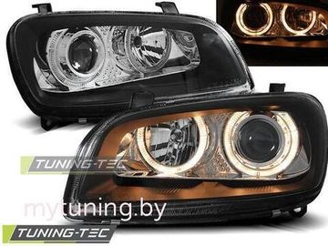 Передние фары Toyota Rav 4 angel eyes black