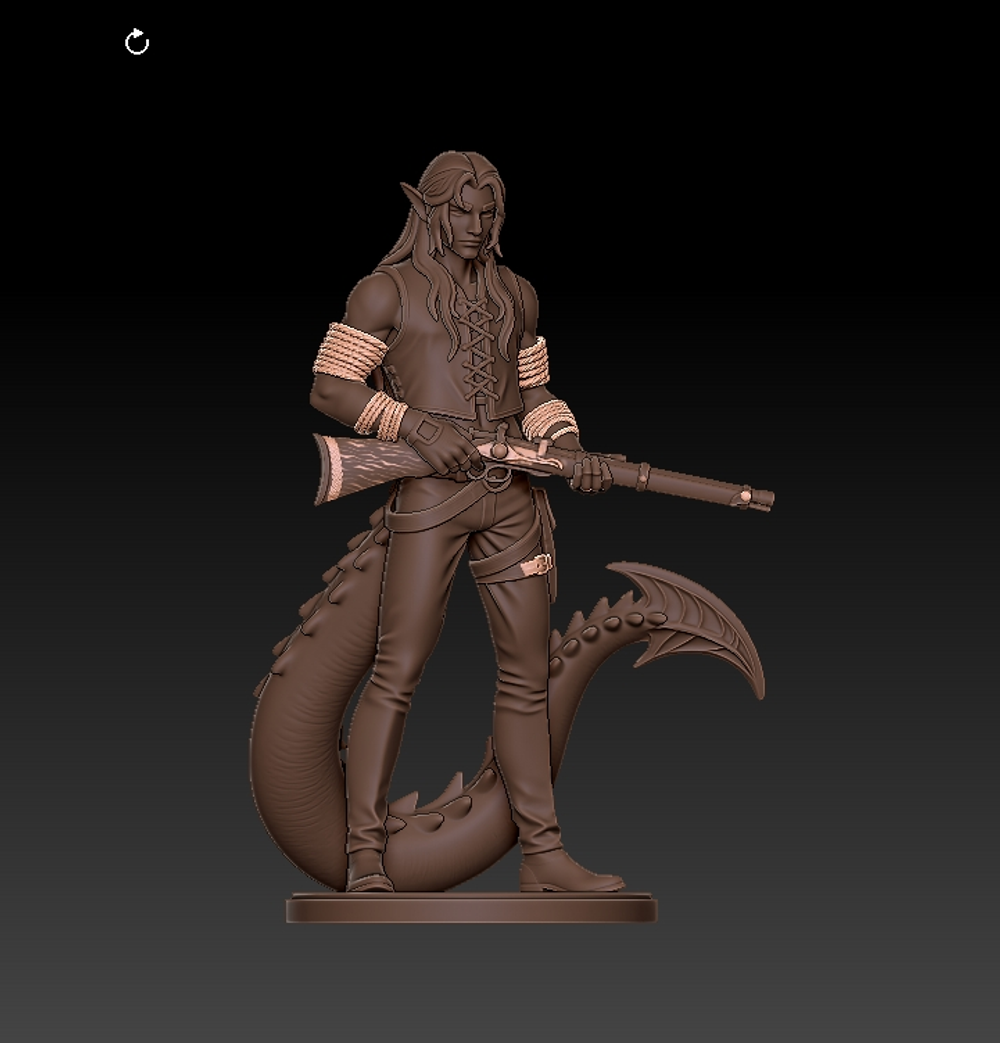 Кастомный заказ эльф охотник ( Заказ 1618 доплата) (3д работа + печать 10см + покраска) 50% предоплаты