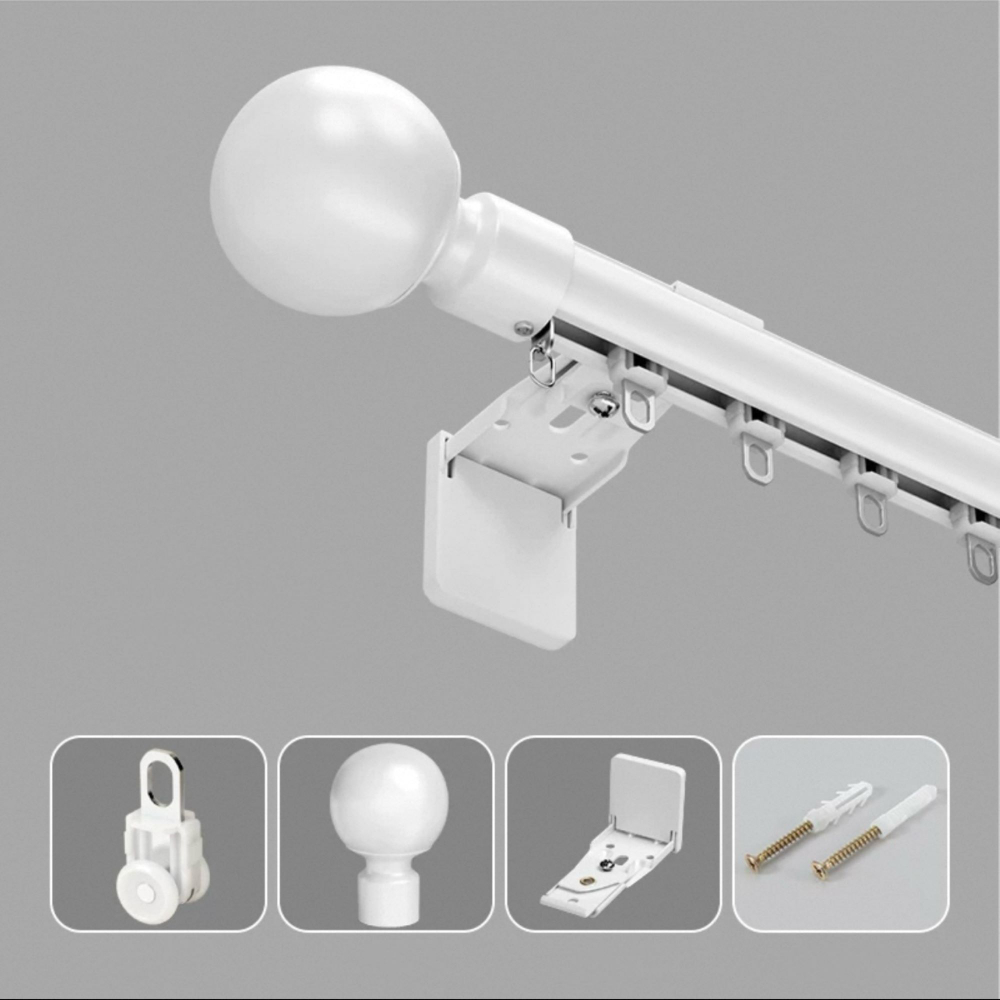 Прочный алюминиевый карниз для штор, настенный монтаж