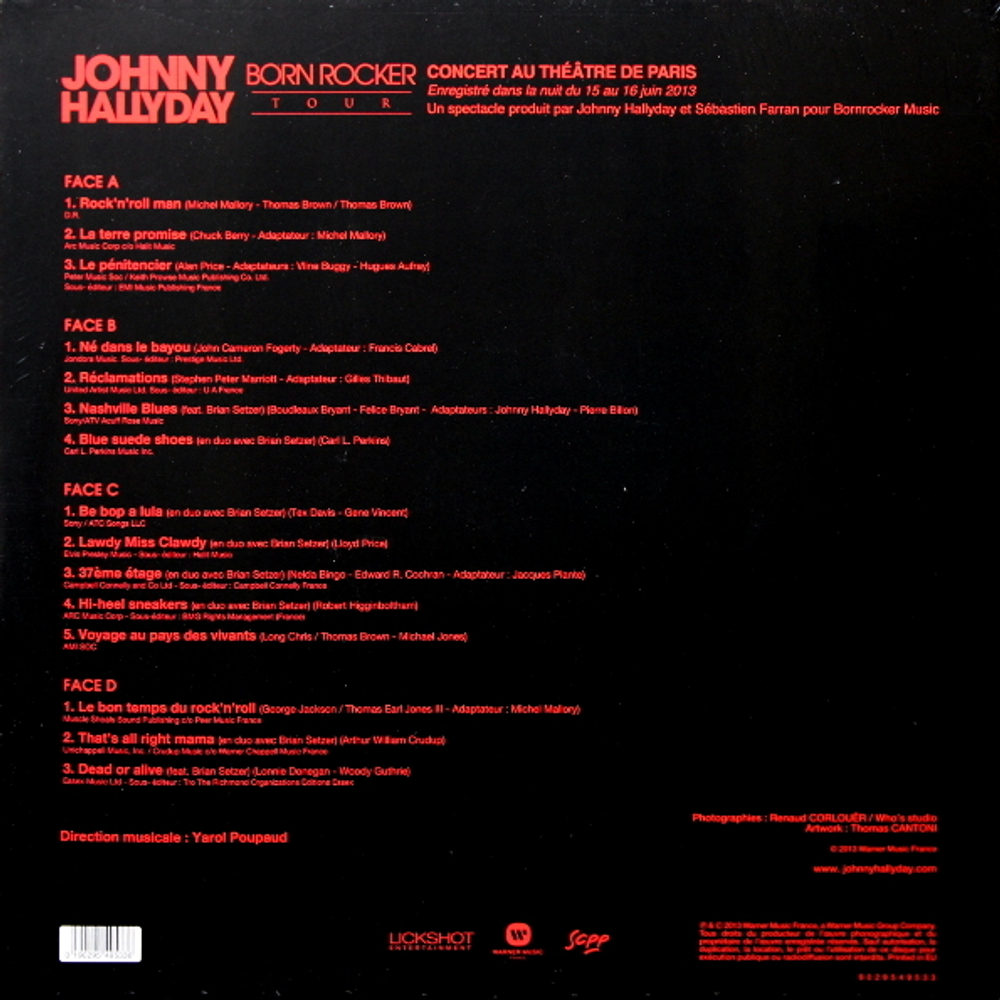 Johnny Hallyday / Born Rocker Tour - Concert Au Theatre De Paris (Limited Edition)(Coloured Vinyl)(2LP)