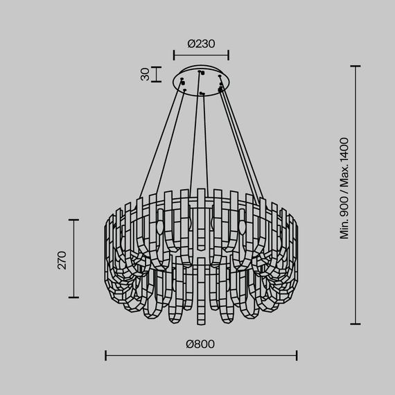 Подвесная люстра Modelux ML.6621.19 BS