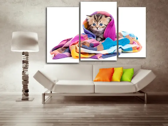 Модульная картина "Как укутываются котята"