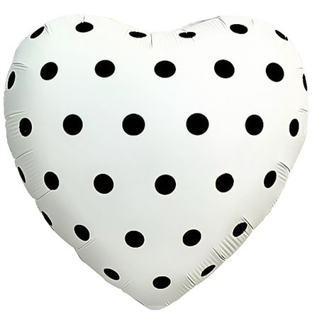 Сердце "Кремовое в черный горох"