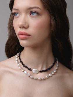 Ожерелье Гранат с жемчугом