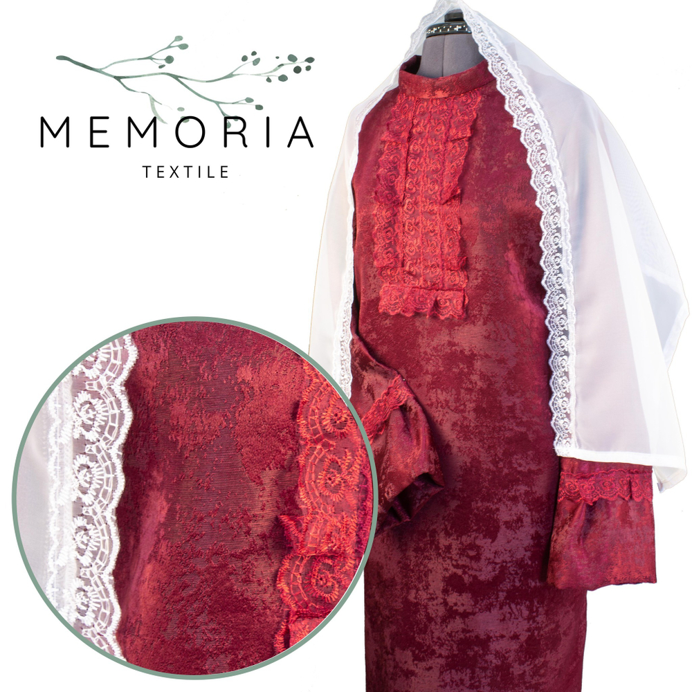 Платье ритуальное "Элит-2" с шарфом бордовое