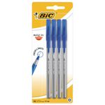 Ручки шариковые с грипом BIC "Round Stic Exact", НАБОР 4 шт., СИНИЕ, линия письма 0,32 мм, блистер, 932857