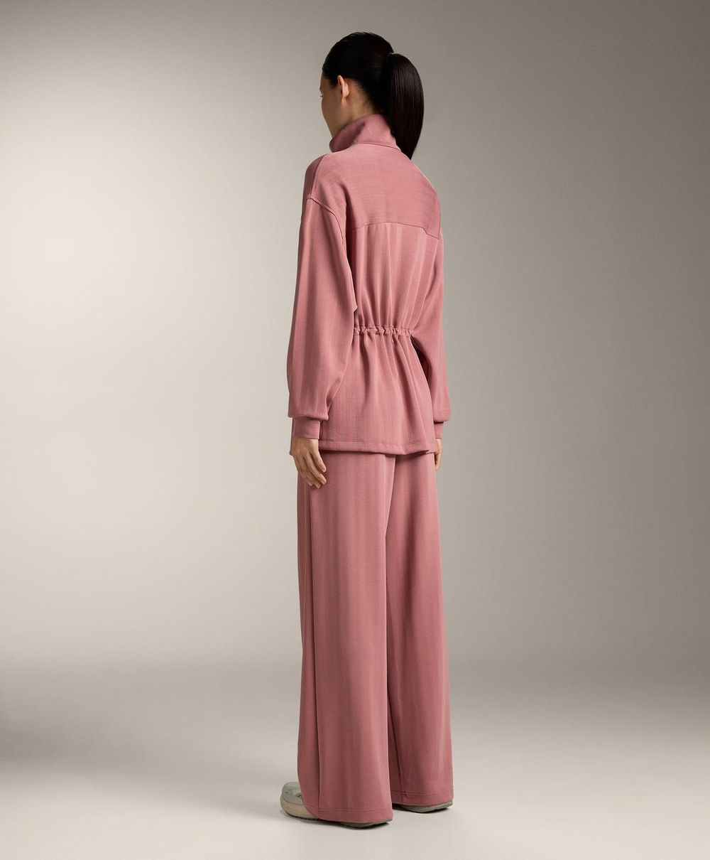 OYSHO Брюки с очень высокой посадкой в ​​полоску и текстурой, красно-коричневый