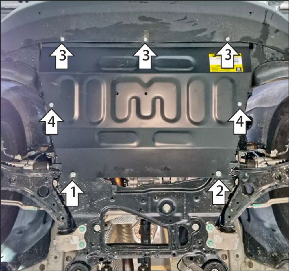 Защита картера двигателя, КПП. 2 мм, Сталь. для TENET T8 2025-н.в., Motodor.79017