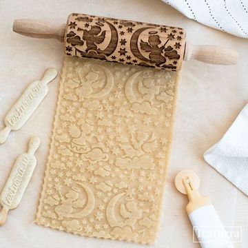 Малая скалка с узором На облаках