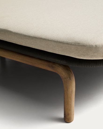 Двойной шезлонг Alipa из массива акации и веревки темно-серого цвета