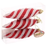 Ёлочные игрушки «Сосульки снежные» 11 см, красный (набор 3 шт)