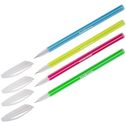 Ручка шариковая Erich Krause Cocktail синяя, 0.6мм, неоновый корпус, ассорти