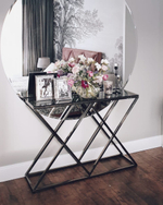 Консоль ИНСИГНИЯ 115*30 сталь темный хром стекло smoke