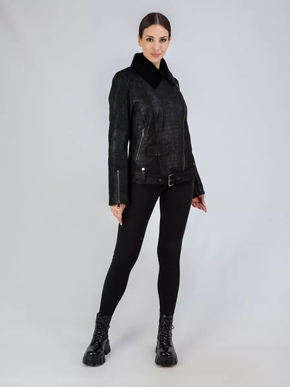 Дубленка авиатор натуральная зимняя