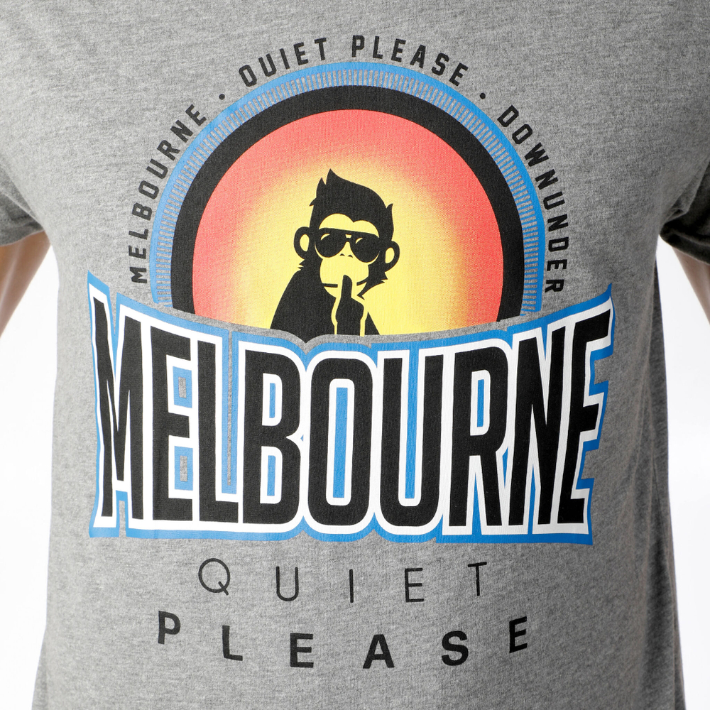 Мужское теннисное поло Quiet Please Melbourne Sunrise T-Shirt Men - Grey, Multicoloured