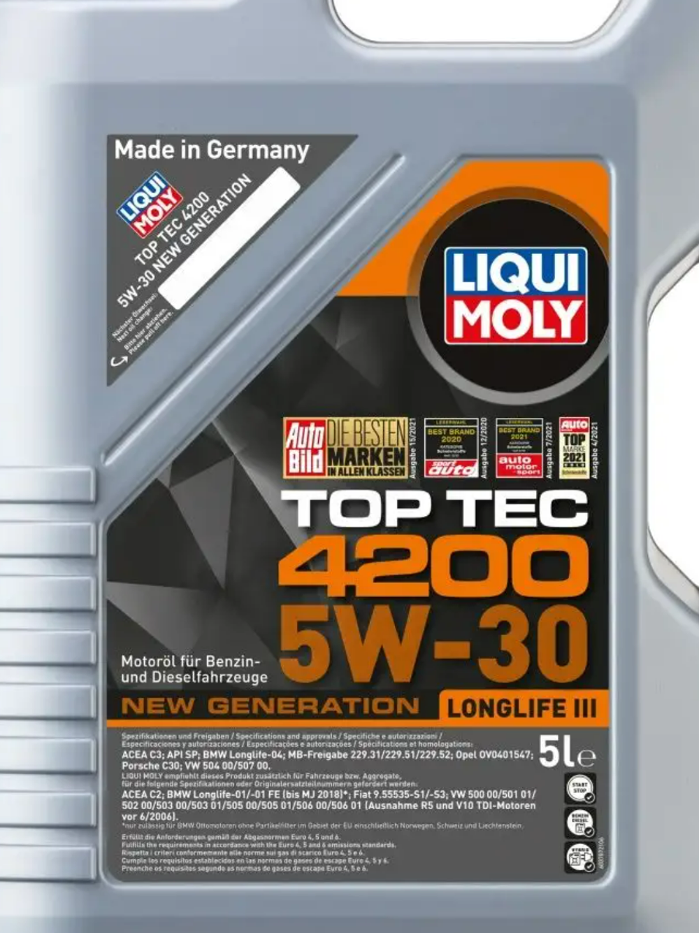 Масло моторное LIQUI MOLY Top Tec 4200 5W-30 синтетическое 5 л