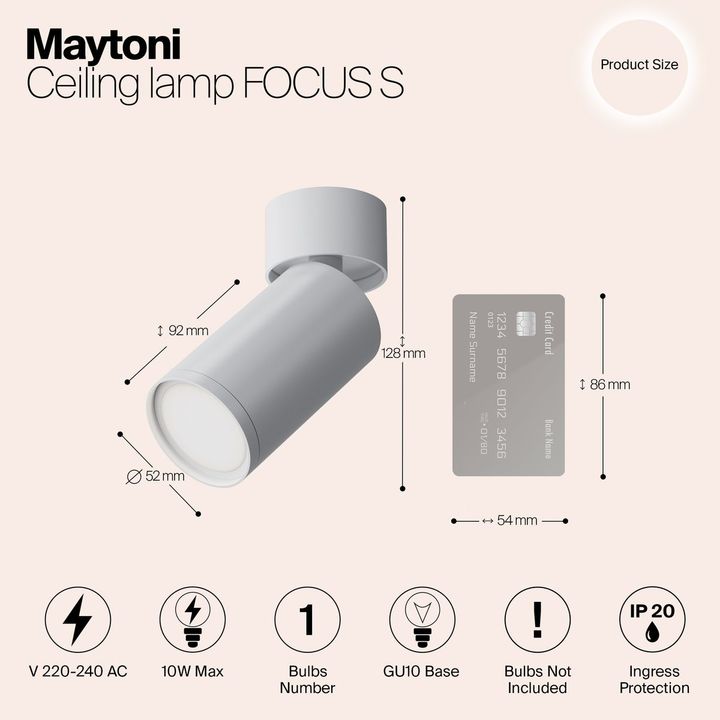 Потолочный светильник Maytoni Focus S C050CL-U-1W