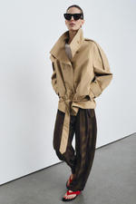 Короткий тренч с высоким воротником ZW COLLECTION - ZARA