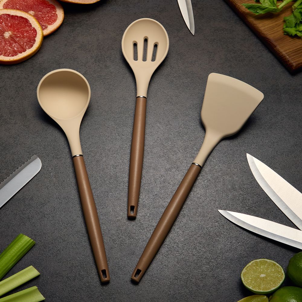 НАБОР AGNESS ИЗ 9ПР: 5 НОЖЕЙ, ПОЛОВНИК, ЛОПАТКА И ШУМОВКА, ВРАЩАЮЩАЯСЯ ПОДСТАВКА