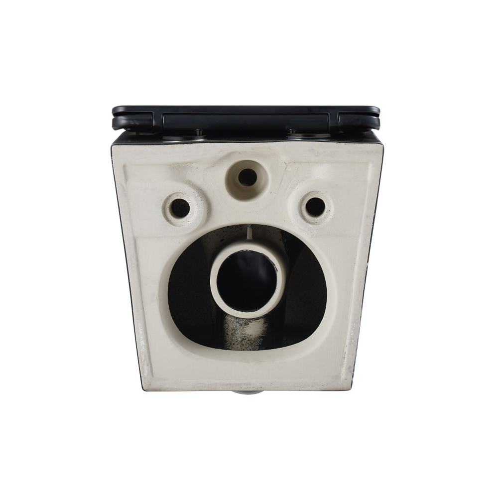 Инсталляция пневматическая с подвесным унитазом CULTO TOR V30 черный. Панель смыва черная квадратная. Система смыва Торнадо