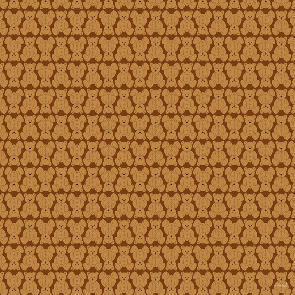 Шаль 120*120см, ТЭДДИ на коричневом