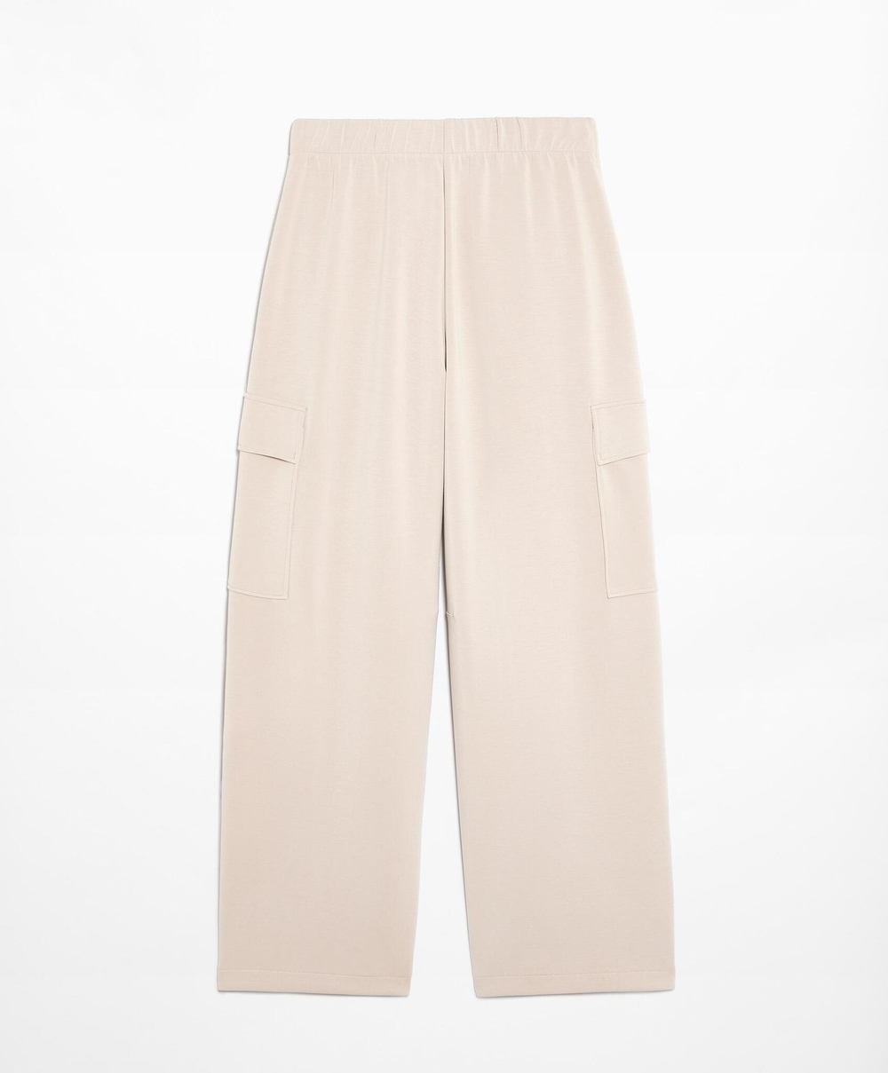 OYSHO Брюки свободного кроя из ткани с модалом с начесом, экрю