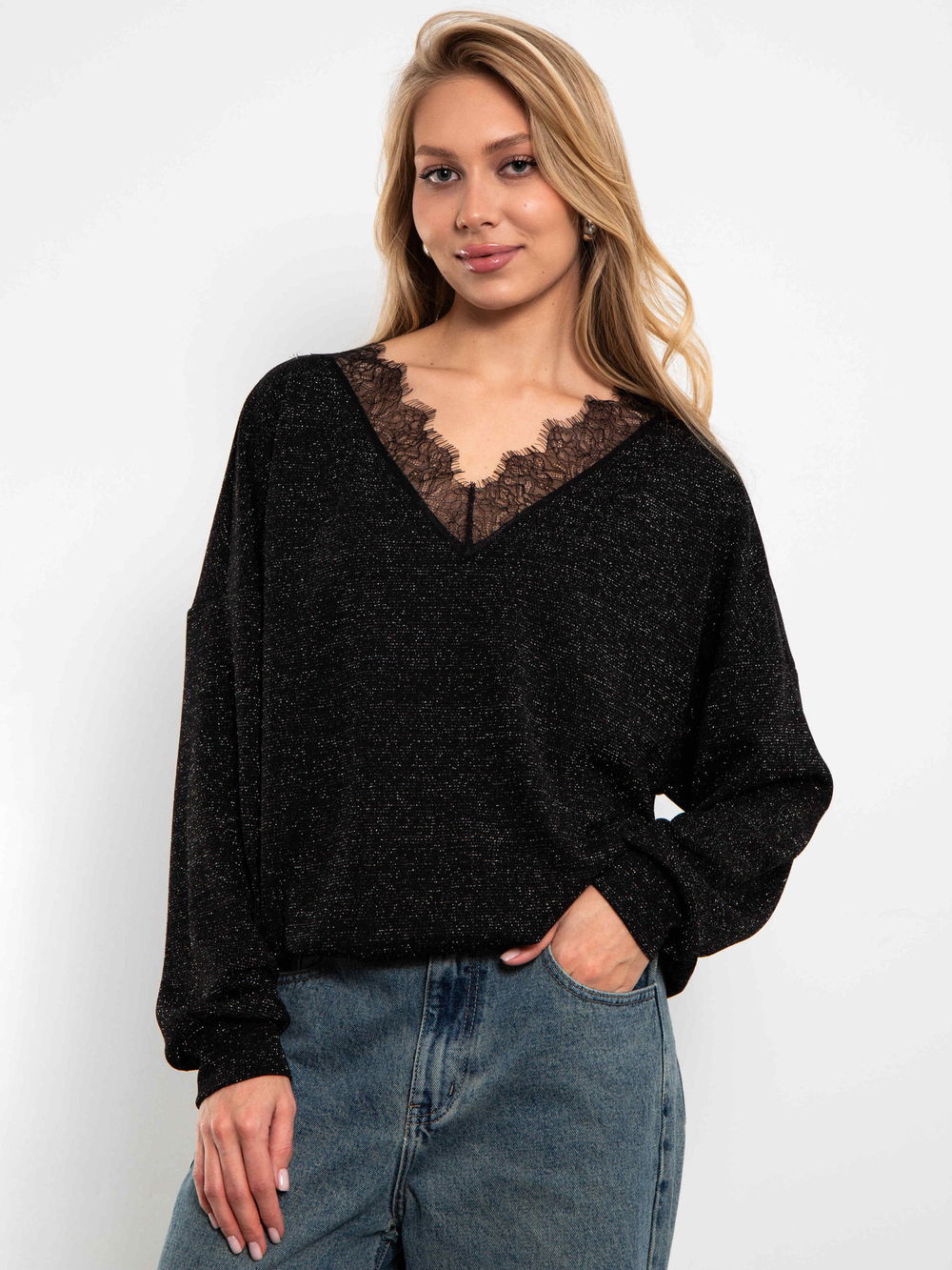 Джемпер Блеск (черный с люрексом)