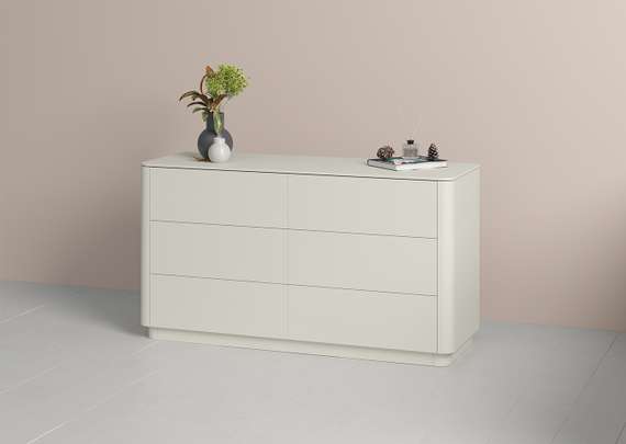 Комод Tammi 6 ящиков ширина 140 см (молочный)